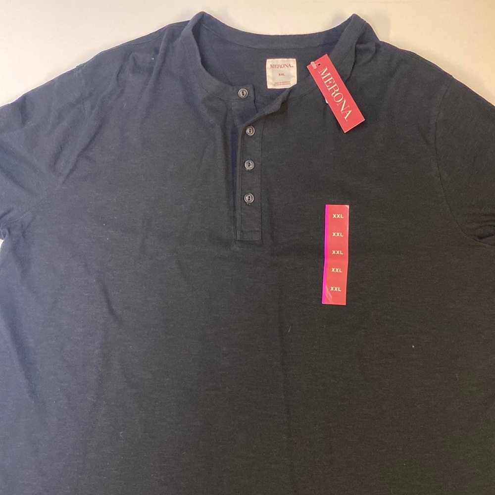Men’s Merona black button T-shirt XXL *Not worn, Tags still attached*